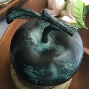 Vintage Brass Green paperweight